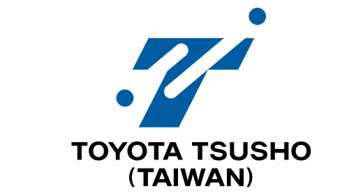 Toyota Tsusho Taiwan corporate logo with a blue abstract mark above the name.